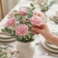 Wachsrosen Rosa Ø8cm 12 Stück für dekorative Gestaltung | Floristik24.at
