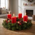 Rote Stumpenkerzen aus Wachs 70x50mm für Advent und Dekoration 24 Stück | Floristik24.at