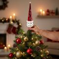 Baumspitze Schneemann aus Glas 30cm Rot-Weiß | Floristik24.at
