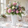 Bodenvase „Fizzy“ Ø28,5cm H45cm Weiß Kunststoff | Floristik24.at