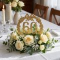 Jubiläumszahl 60 Gold Karton Ø24cm Lorbeerkranz Dekoration | Floristik24.at