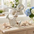 Anker Deko Holz 24,5x14,5cm Blau Weiß mit Jutekordel im maritimen Stil | Floristik24.at