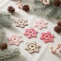 Holz-Schneeflocken Mix Pink, Rosa, Natur Ø2cm 144 Stück | Floristik24.at