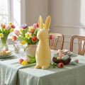 Deko-Hase aus Kunststoff – Beflockter Osterhase in Gelb, ca. 47 cm hoch | Floristik24.at