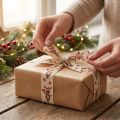 Geschenkband Stoffband Rentier Creme Weihnachtsmotiv 25mm x 20m | Floristik24.at
