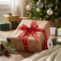 Geschenkband Baumwollmischung „Merry Christmas“ 25mm x 18m Rot Grün Weiß | Floristik24.at