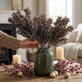 Kunststoff-Zweige Braun-Grün 38cm 3er-Set für Herbst- und Winterdekoration | Floristik24.at