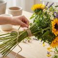 Dekodraht Metall mit Naturfaser Ø 3–5 mm Natur 3 m | Floristik24.at