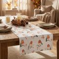 Tischläufer Baumwolle Herbst Motiv Rotkehlchen 40x150cm Weiß | Floristik24.at