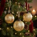 Weihnachtskugeln aus Glas Gold Ø7cm H7,5cm Set 6 Stück | Floristik24.at