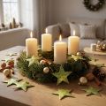 Sterne aus Kokosrinde Metallic-Grün Ø5cm – 50 Stück für Weihnachtsdekoration | Floristik24.at