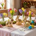 Keramikhasen sitzend Gold Metalloptik 8,5 cm 3er-Set | Floristik24.at