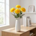 Dahlie künstlich, gelbe Blüte, 3 Stiele mit Blättern, L 64 cm | Floristik24.at
