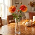 Künstliche Dahlien Orange-Rot 80cm 2er-Set | Floristik24.at