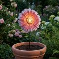 Solar LED Gartenleuchte Blume Rosa aus Metall Ø30cm | Floristik24.at