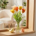 Künstliche Tulpen 53 cm aus Polyester in Orange für Wohnraumdekoration | Floristik24.at