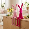 Osterhasen Kantenhocker aus Kunststoff, rosa-pink, 36 cm, 2 Stück | Floristik24.at