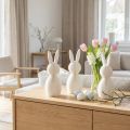 Dekofigur Hase aus Kunststoff in Faltoptik, 13 cm, Weiß, 3er-Set für Innenbereich | Floristik24.at