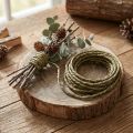 Draht mit Naturfaser Grün Ø 3-5mm 3m Bastel- und Schmuckdraht | Floristik24.at