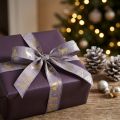 Geschenkband Polyester Lavendel Gold Hirsche 25mm 15m Weihnachtsdeko | Floristik24.at