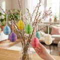 Wabenpapier Ostereier zum Aufhängen, Papierdeko, 6 cm, Bunt, 6er-Set | Floristik24.at