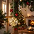 LED Weihnachtskugel aus Glas mit Lichterkette Herzen Ø15cm | Floristik24.at