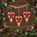 Holzherz zum Hängen mit roter Schleife 14cm 3er-Set | Floristik24.at