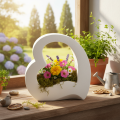 Herz-Dekoration offen 19cm Weiß Modernes Design zum Bepflanzen und Gestalten | Floristik24.at