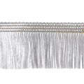 Floristik24 Selbstklebendes Haarfransenband aus Acetat-Viskose in Silber, 25m Länge, Fransenhöhe 32mm, Breite 40mm