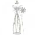 Floristik24 Frühlingsdeko, Blumenfee, Metall-Windlicht, Blütenfee mit Blume 34,5cm