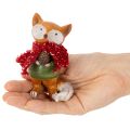 Deko-Fuchs-Set aus Polyresin, 10 cm, mit Schal und Zapfen, 2-teilig, orange-grün | Floristik24.at