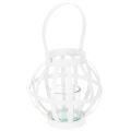 Floristik24 Gartenlaterne aus Metall mit Glas-Windlicht Ø18,5 cm Weiß