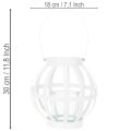 Gartenlaterne aus Metall mit Glas-Windlicht Ø18,5 cm Weiß | Floristik24.at