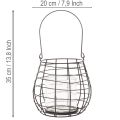 Gartenlaterne Metall Schwarz Ø20cm H18,5cm mit Glas-Windlicht | Floristik24.at