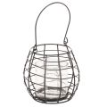 Floristik24 Gartenlaterne mit Henkel aus Metall und Glas Schwarz Ø17cm H15cm
