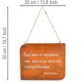 Gartenschild Metall Rostoptik mit Spruch 35x30cm für Außenbereiche | Floristik24.at