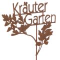 Floristik24 Gartenstecker Metall Kräutergarten Rostoptik 14x17cm für Beete und Hochbeete, 4 Stück