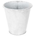 Floristik24 Metall Pflanztopf Weiß Ø18,5cm H18cm mit Ornamenten für Innen- und Außendekoration