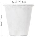 Metall Pflanztopf Weiß Ø18,5cm H18cm mit Ornamenten für Innen- und Außendekoration | Floristik24.at