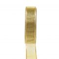 Floristik24 Geschenkband Gold Ringeleffekt 25mm 25m