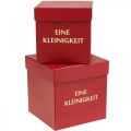 Floristik24 Geschenkbox „Eine Kleinigkeit“ eckig Rot 14/12cm 2er-Set