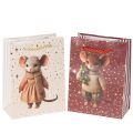 Floristik24 Geschenktasche aus Papier mit Maus-Motiv 16 cm 2er-Set Weihnachten