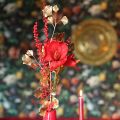 Künstlicher Ginkgo-Zweig, Bronze mit Glitter, 84 cm, Kunststoff und Papier | Floristik24.at