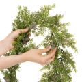 Künstliche Zypressengirlande mit Zapfen 180 cm Grün für Innen | Floristik24.at
