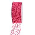 Floristik24 Gitterband Pink 40mm 10m