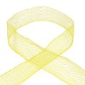 Floristik24 Netzband Gitterband Dekoband Gelb drahtverstärkt 50mm 10m