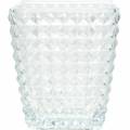 Floristik24 Glaswindlicht Würfel Facettenmuster, Tischdeko, Vase aus Glas, Glasdeko 2St