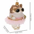 Katzen-Christbaumschmuck aus Glas mit Tutu, 11 cm, 2 Stück | Floristik24.at