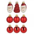 Floristik24 Mini Weihnachtsdeko Figuren und Kugeln Sortiert Glas 3cm 9St