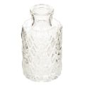 Floristik24 Mini Glasvase mit Rautenmuster transparent 9 cm 6er-Set